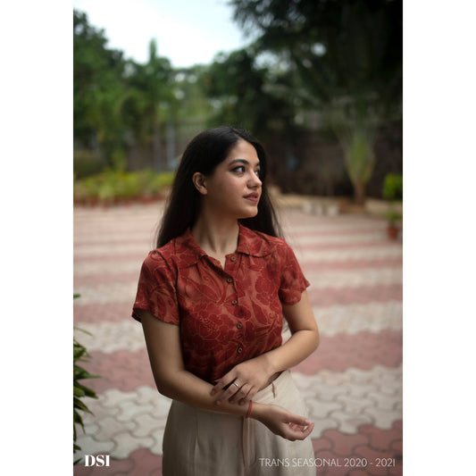 Kalamkari Crop Shirt